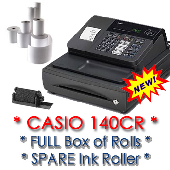 10 x Casio 140-CR 140CR fino a rulli di inchiostro registratore di cassa Nero 