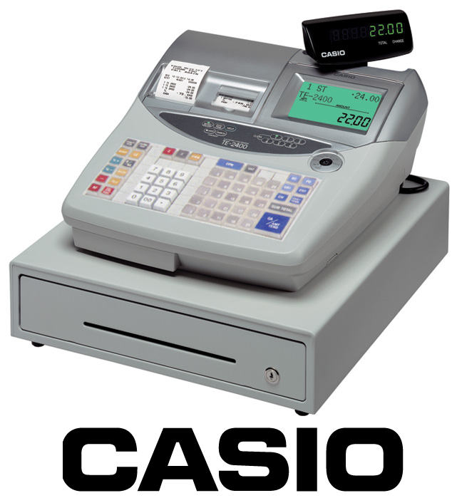 FREE SPARES EASY TO USE CASIO CASH REGISTER SHOP TILL  12 MONTHS GUARANTEE 