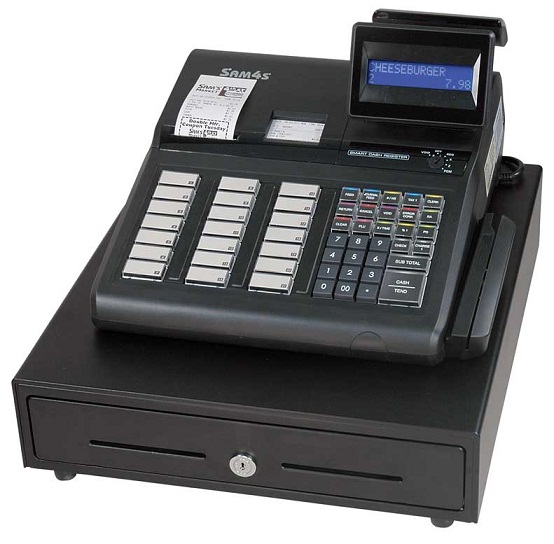 Sam4s ER 945 Cash register in black - Raised keyboard